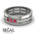 Geometrical Ruby Wedding Ring - David No. 12